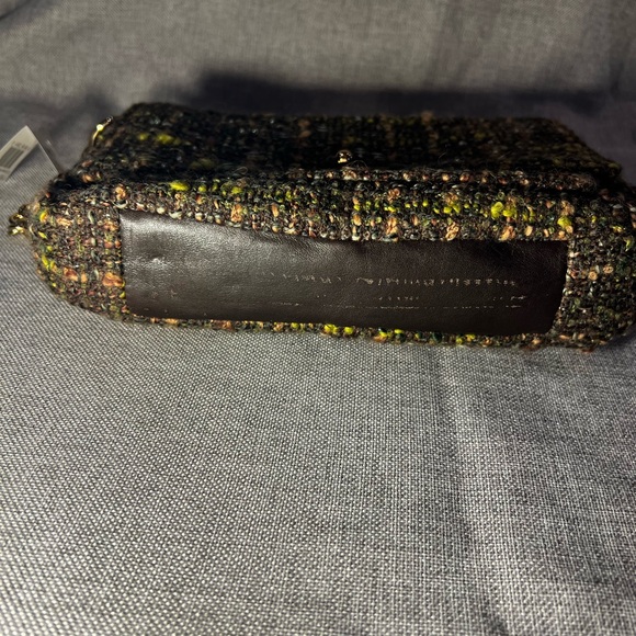 NWT Coach Green/ Brown Fall Tweed Chelsea Boucle Flap Bag - Picture 8 of 11
